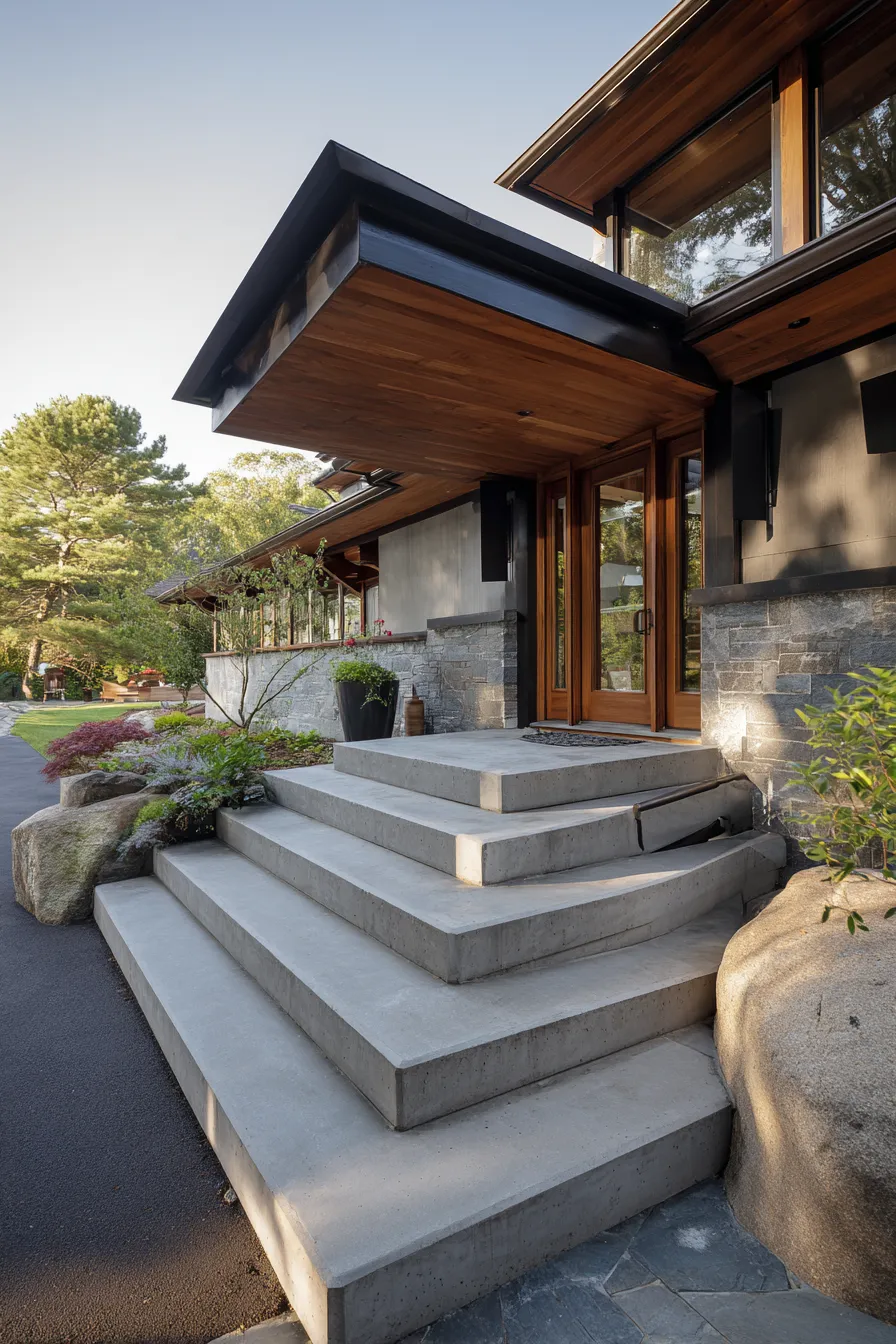 Trendy Organic Modern Front Porch Ideas With Fresh Texture (15)_result