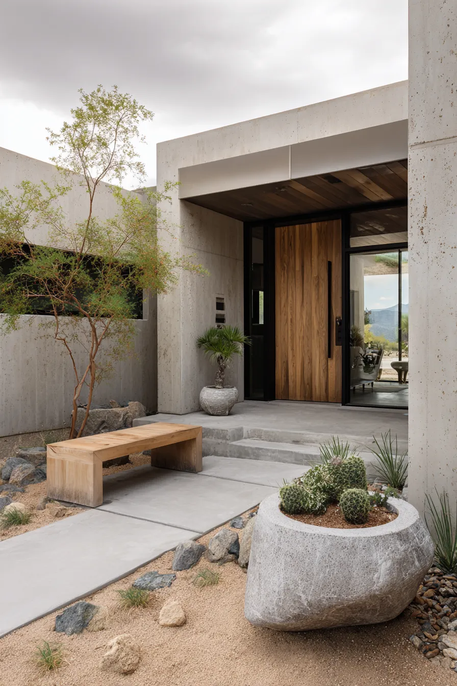 Trendy Organic Modern Front Porch Ideas With Fresh Texture (17)_result