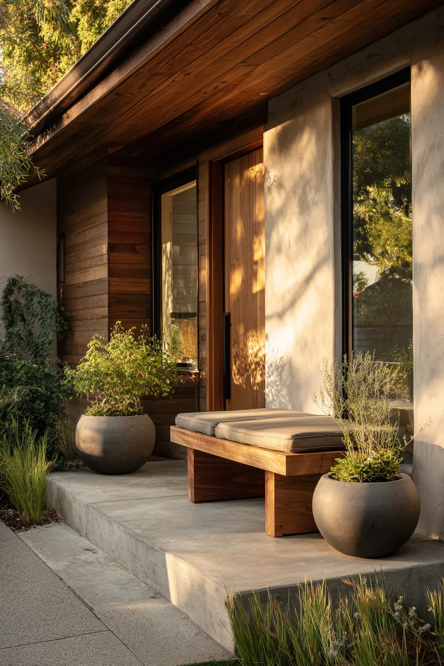Trendy Organic Modern Front Porch Ideas With Fresh Texture (9)_result