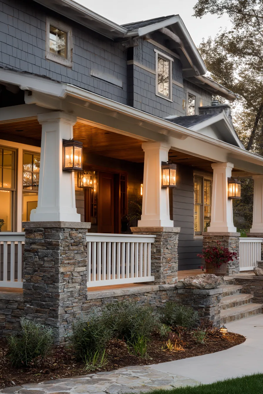 Calming Gray House Porch Ideas With Soft Curb Appeal (10)_result