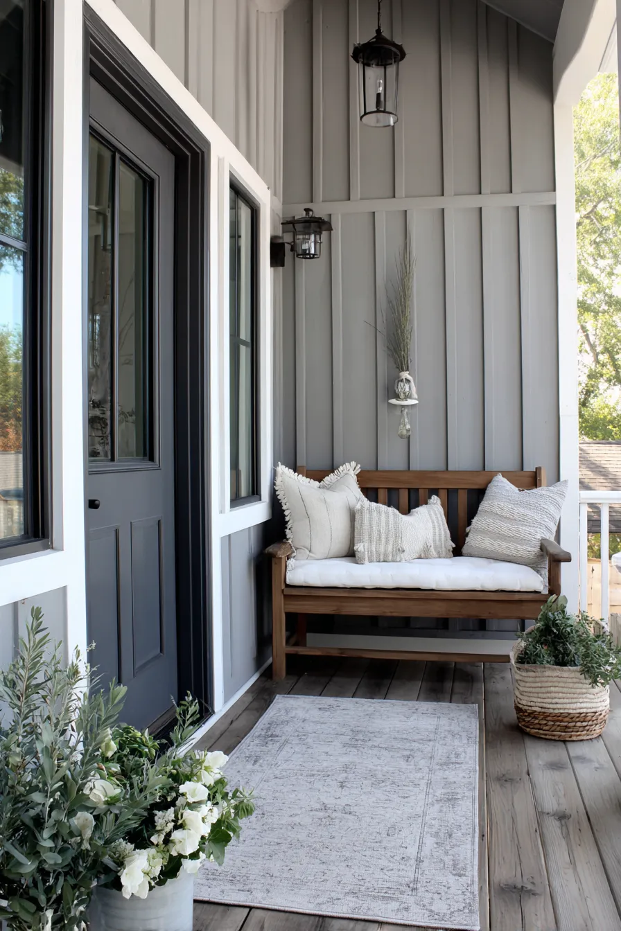 Calming Gray House Porch Ideas With Soft Curb Appeal (12)_result