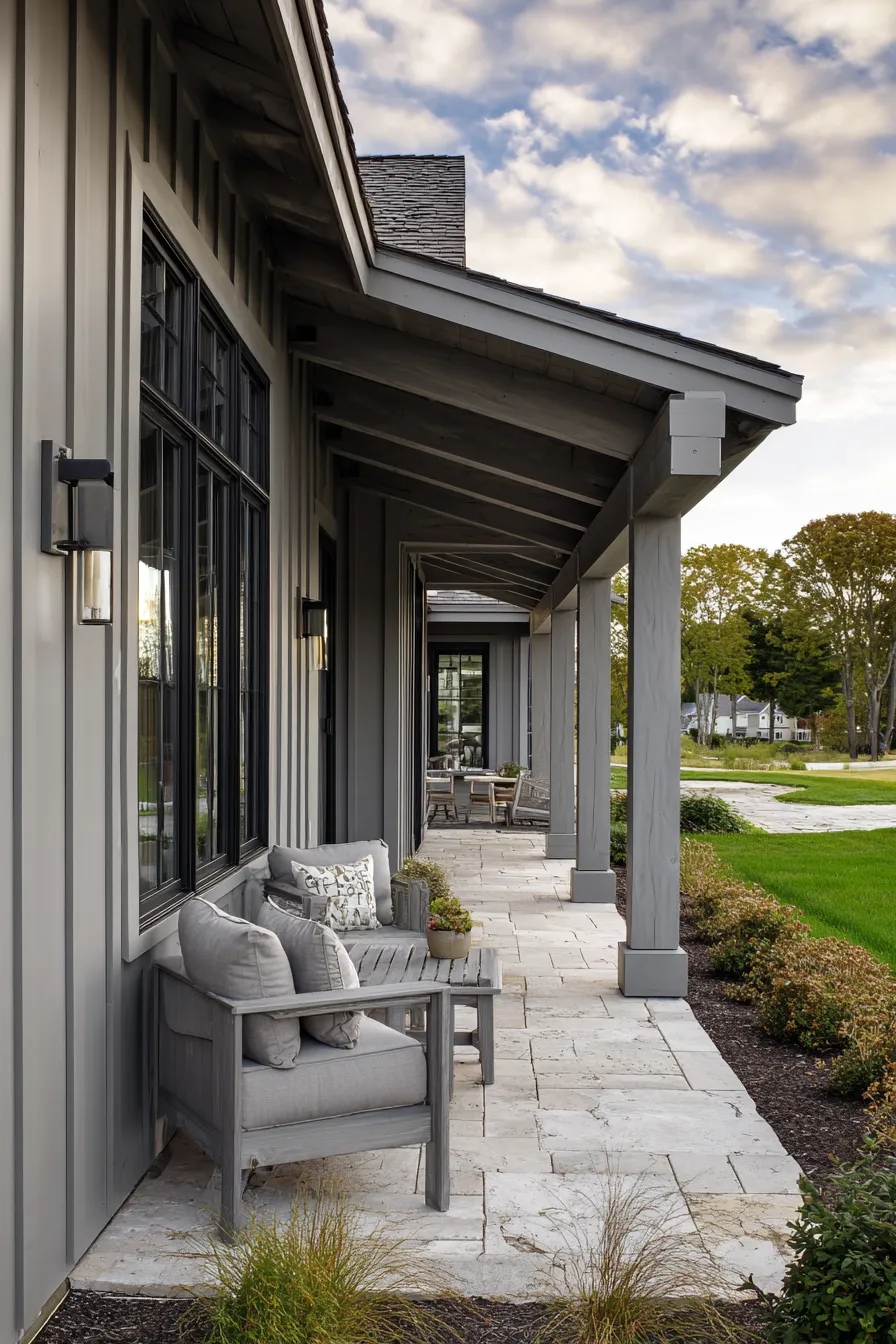 Calming Gray House Porch Ideas With Soft Curb Appeal (18)_result
