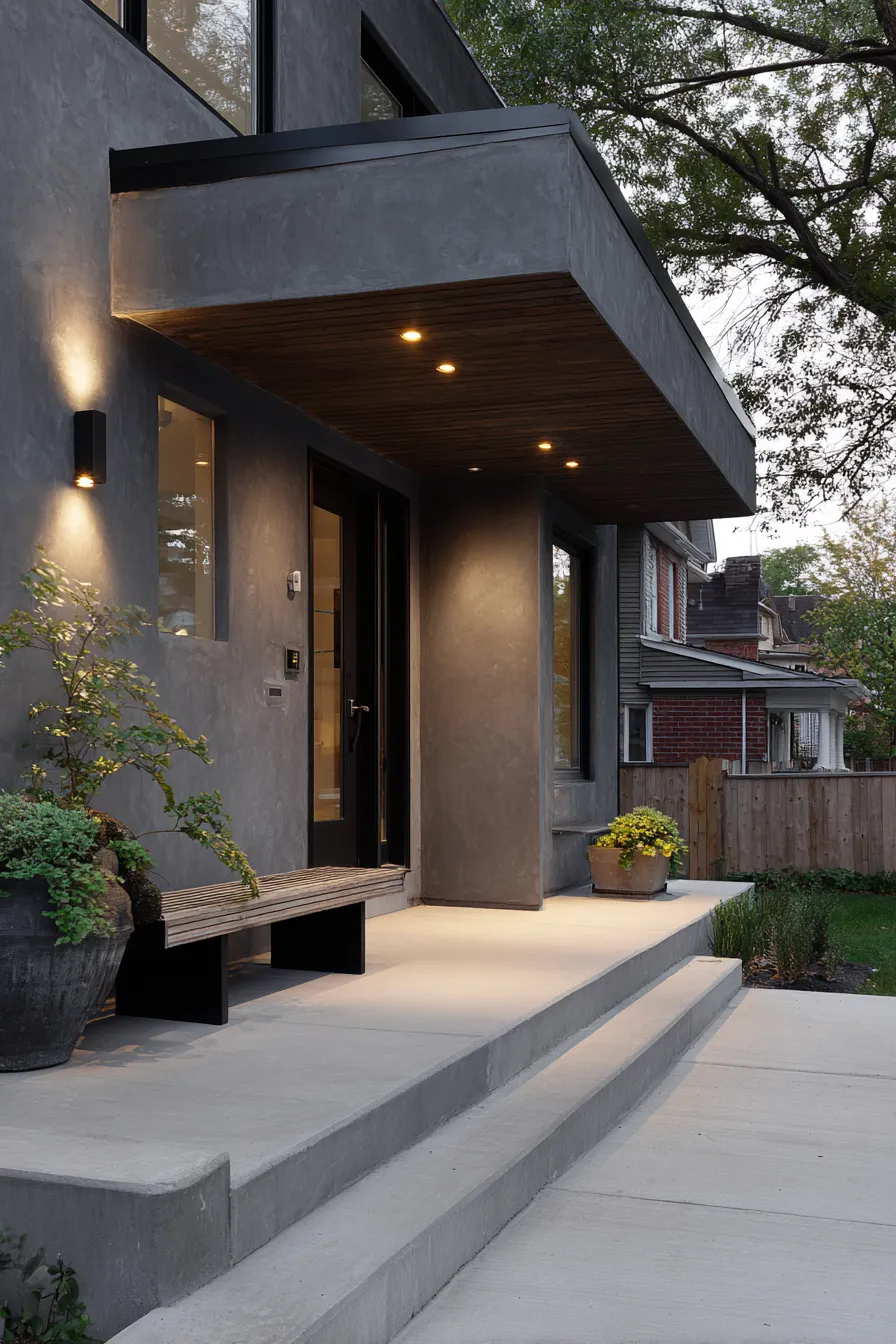 Calming Gray House Porch Ideas With Soft Curb Appeal (19)_result