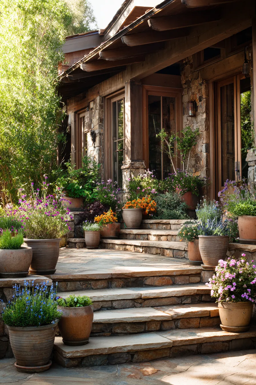 Pretty Floral Porch Planter Ideas That Frame the Steps (12)_result