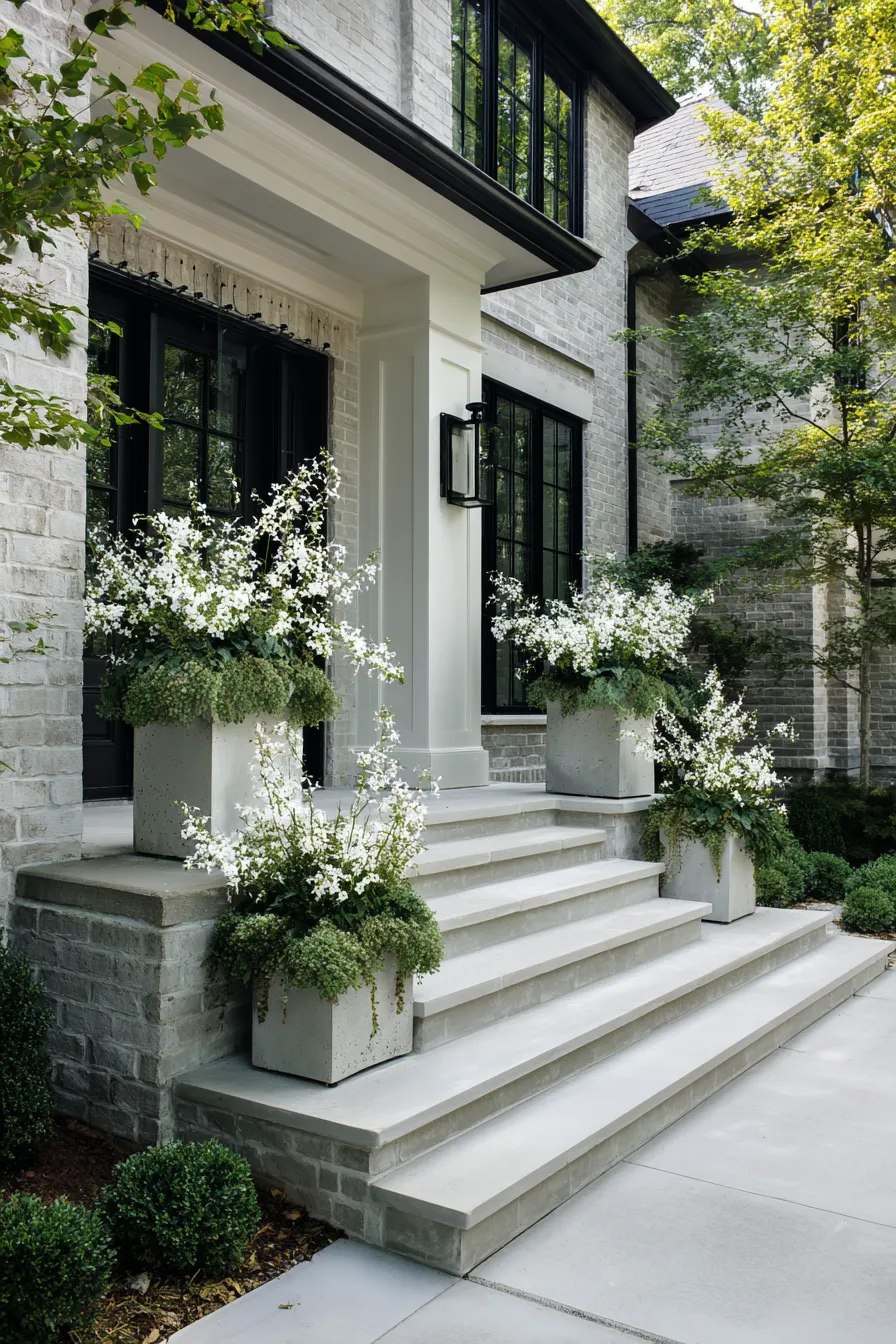 Pretty Floral Porch Planter Ideas That Frame the Steps (18)_result
