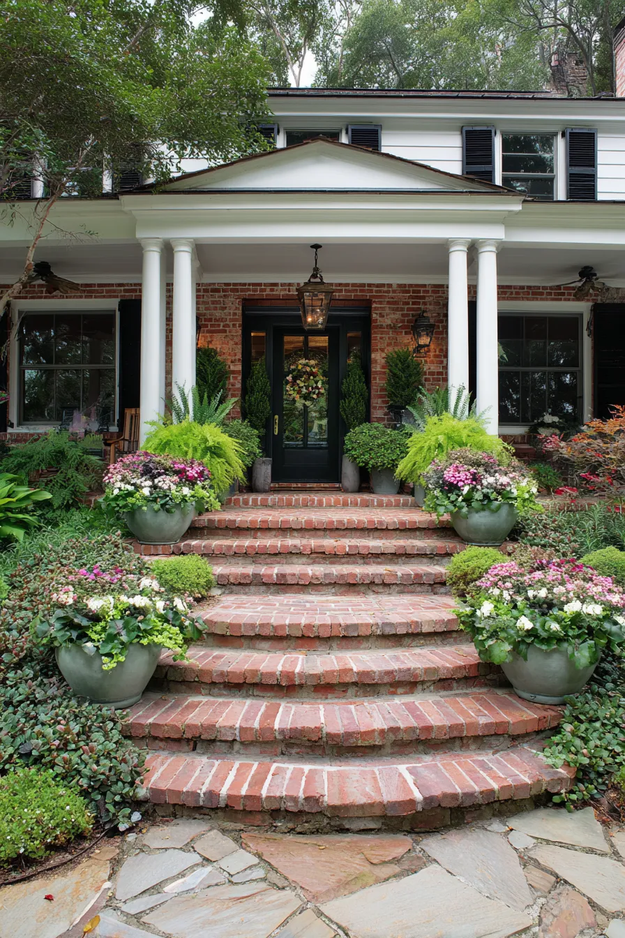 Pretty Floral Porch Planter Ideas That Frame the Steps (19)_result