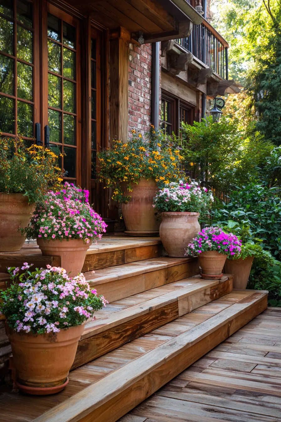 Pretty Floral Porch Planter Ideas That Frame the Steps (3)_result
