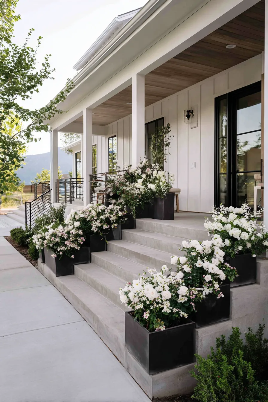 Pretty Floral Porch Planter Ideas That Frame the Steps (5)_result