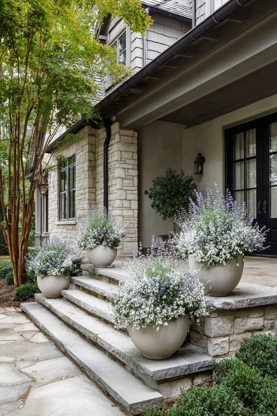 Pretty Floral Porch Planter Ideas That Frame the Steps (6)_result