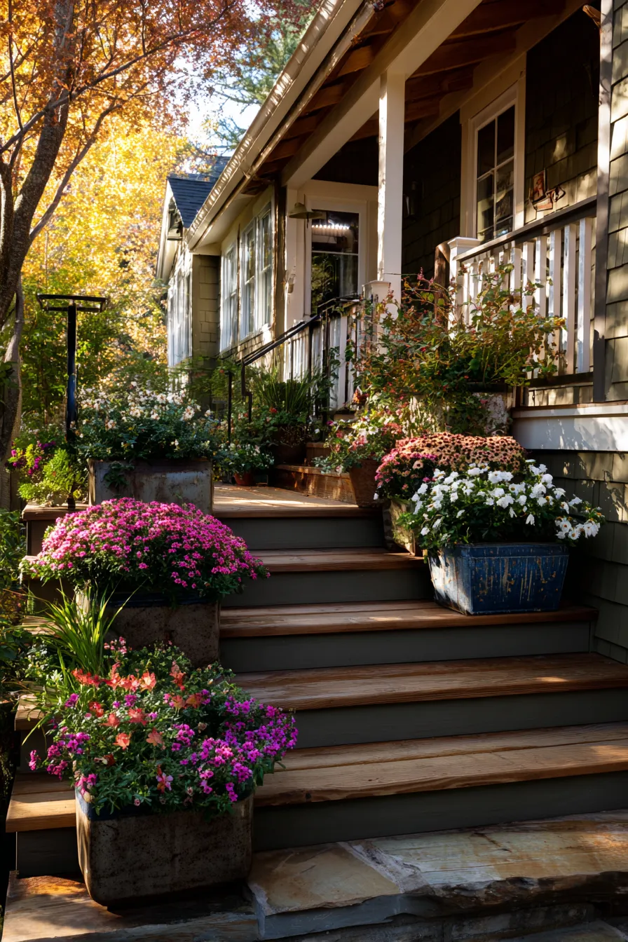 Pretty Floral Porch Planter Ideas That Frame the Steps (9)_result