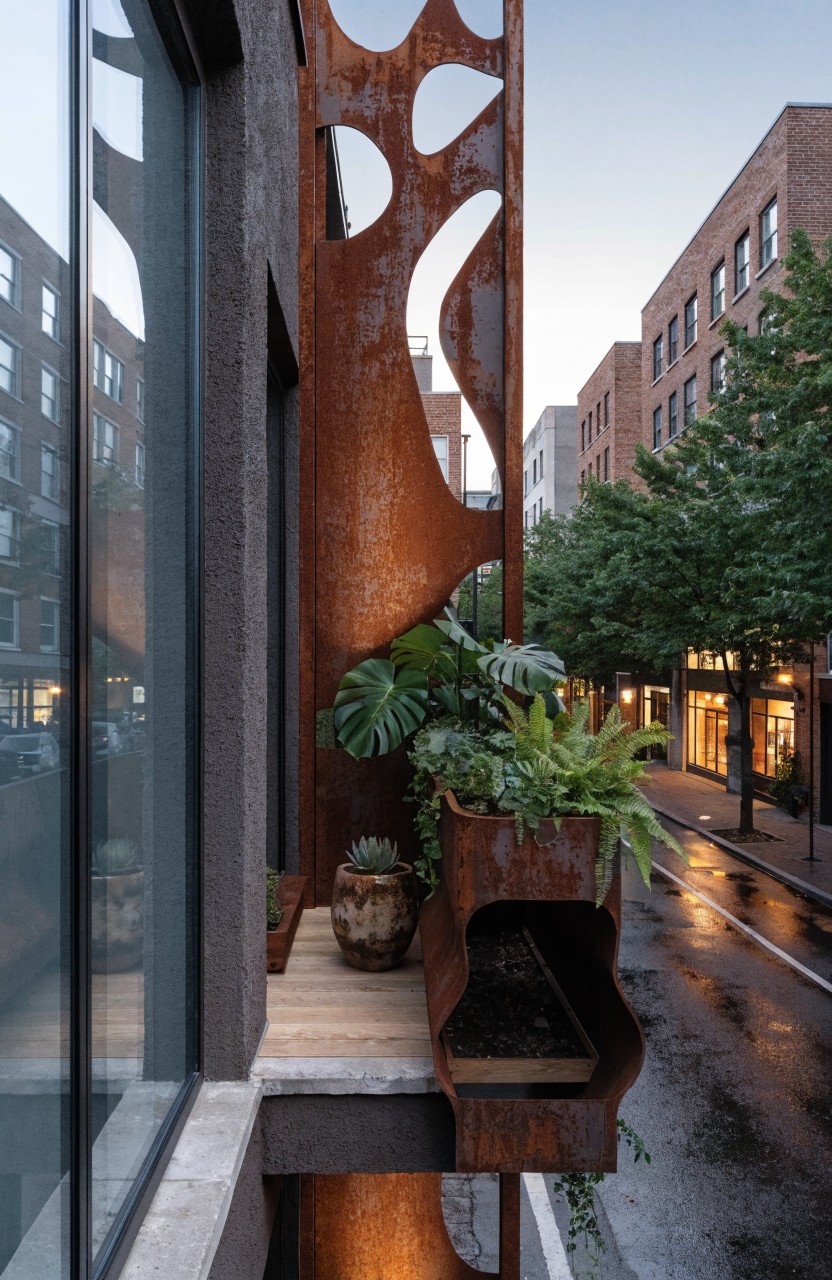 Balconies with Built-In Planters