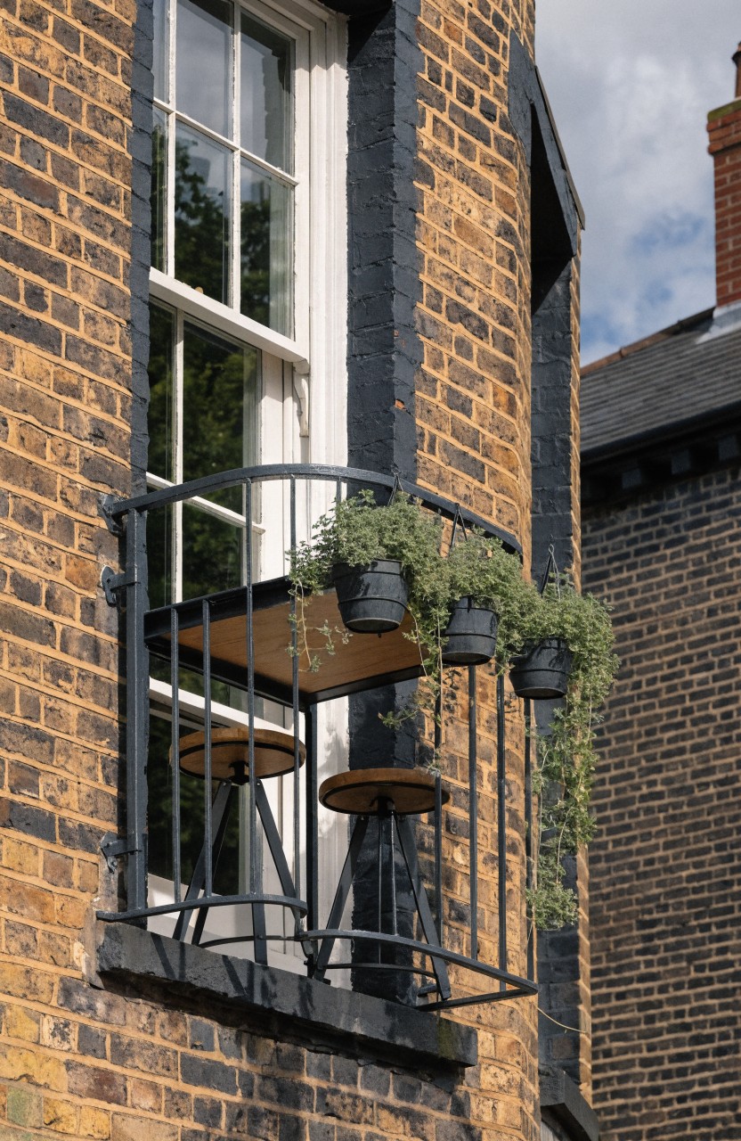 Hanging Plants on Balcony Railings