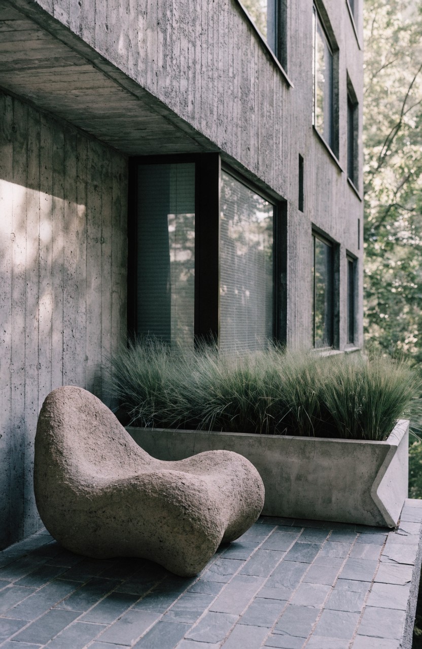 Sculptural Concrete Chair