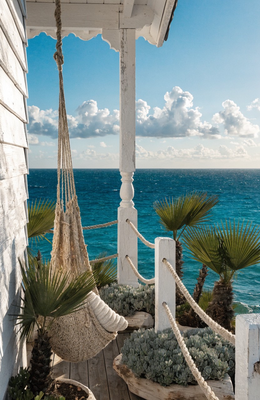 Rope Hammock Swing on the Balcony