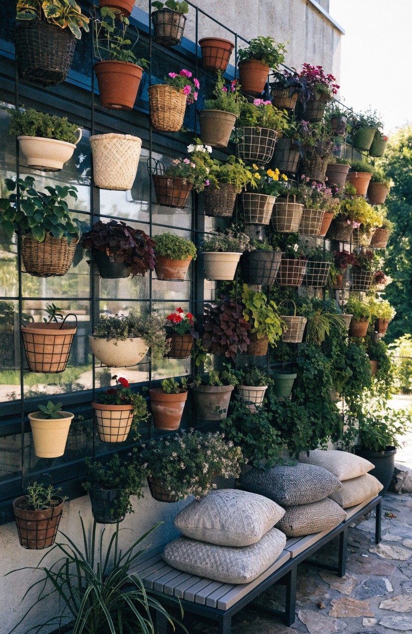 Vertical Gardens with Hanging Planters