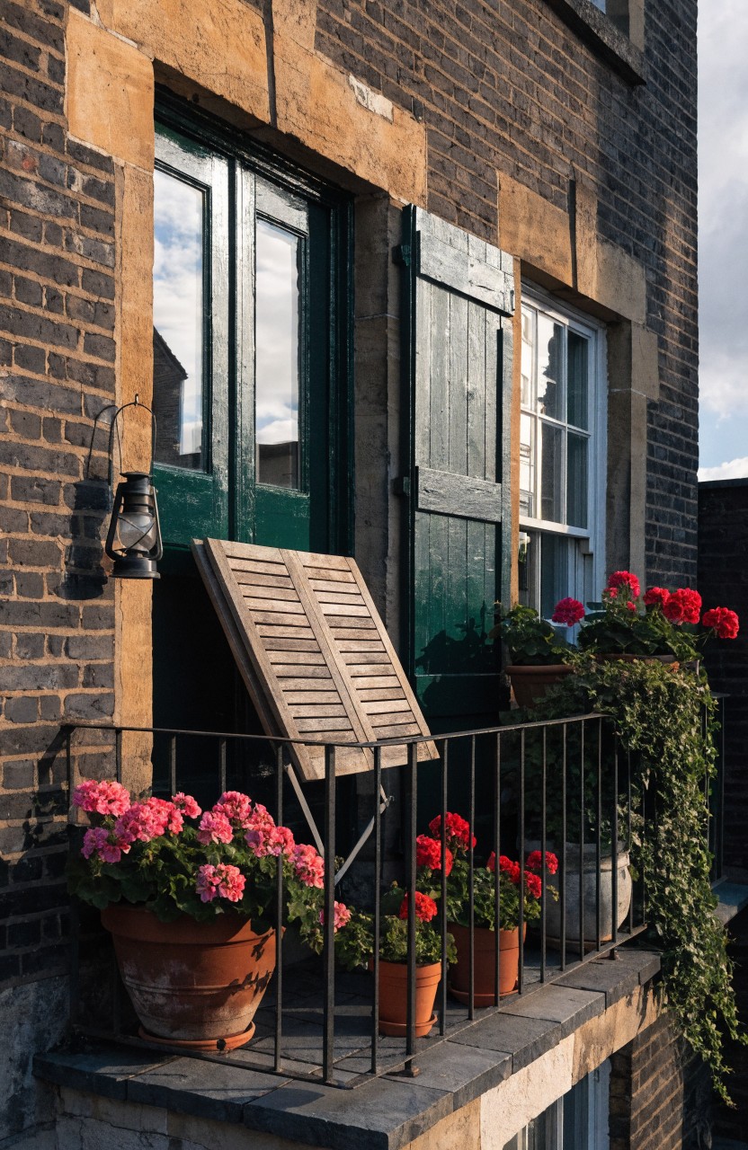 Small Balconies Filled with Flower Pots