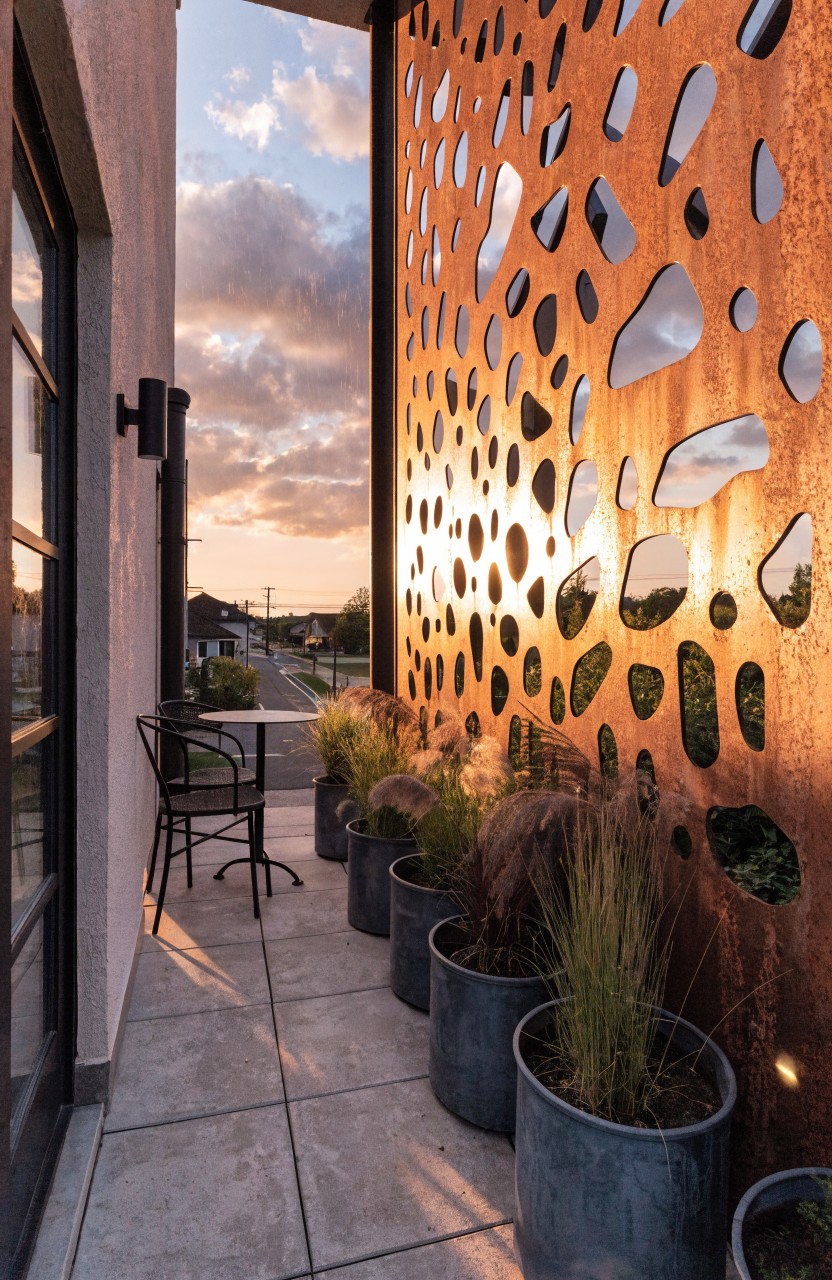 Perforated Metal Screens for Balcony Privacy