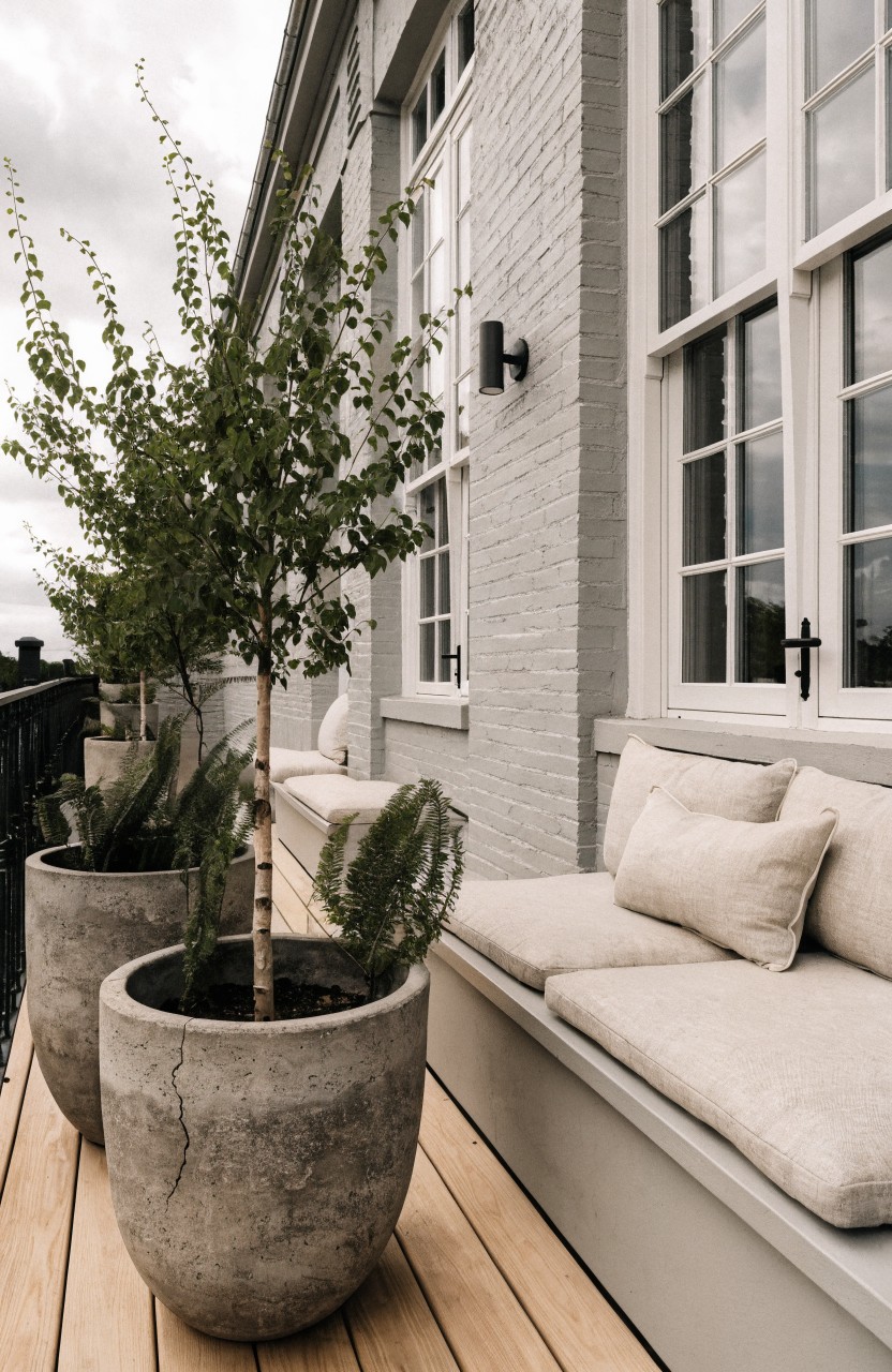 Balcony Gardens in Oversized Pots