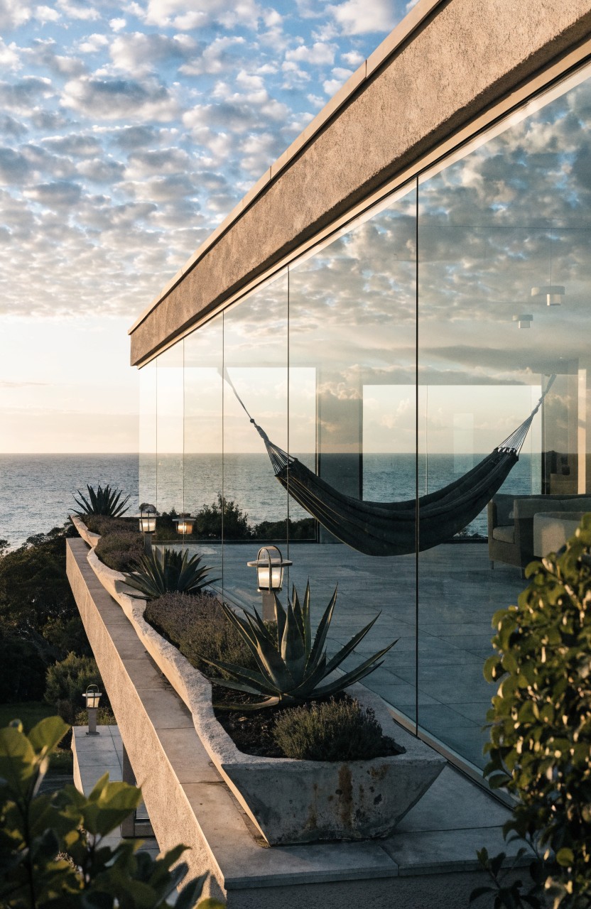 Balcony Troughs Filled with Succulents