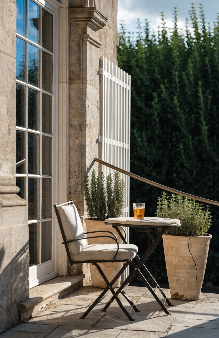 Simple Bistro Table on the Terrace
