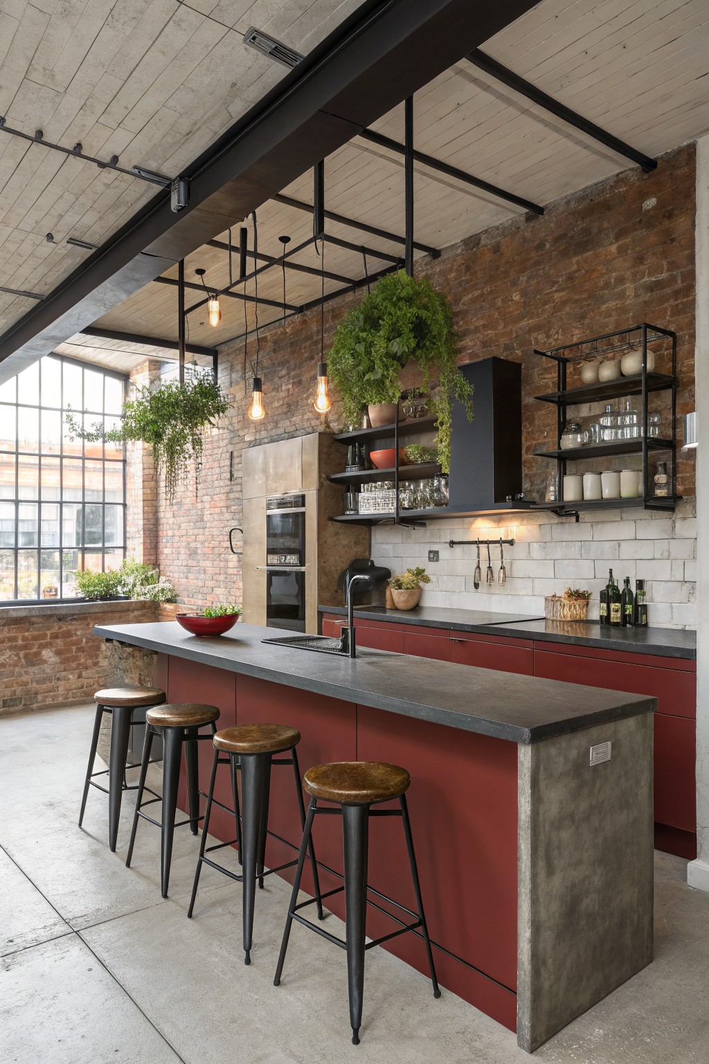 Deep Burgundy Cabinets
