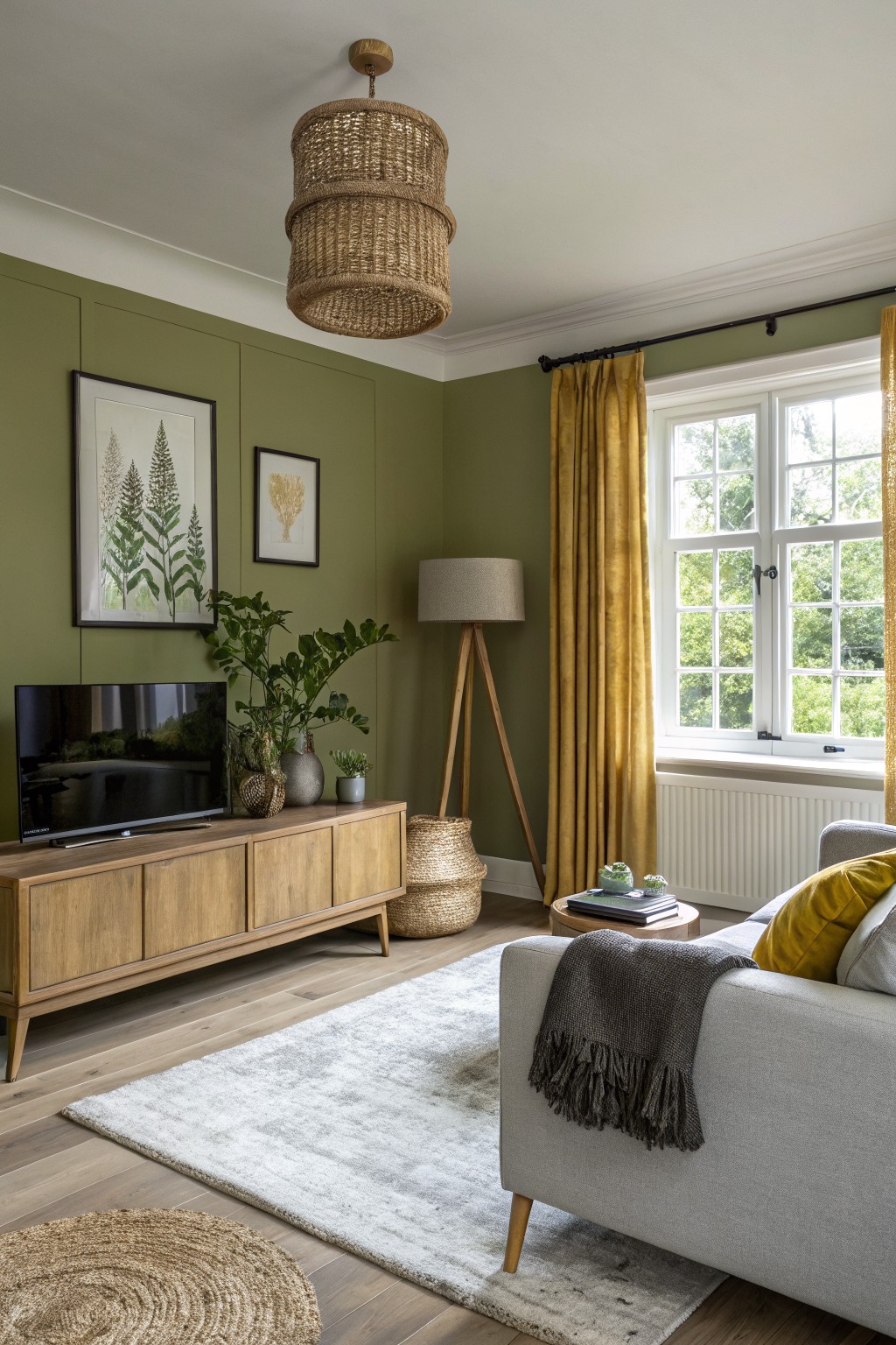 Warm Olive Green Walls