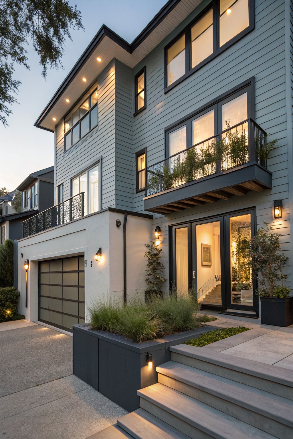 Soft Blue Gray Siding