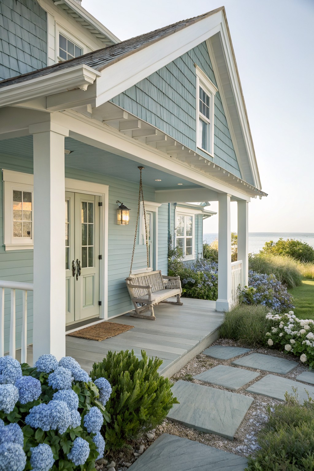 Soft Blue Green Siding