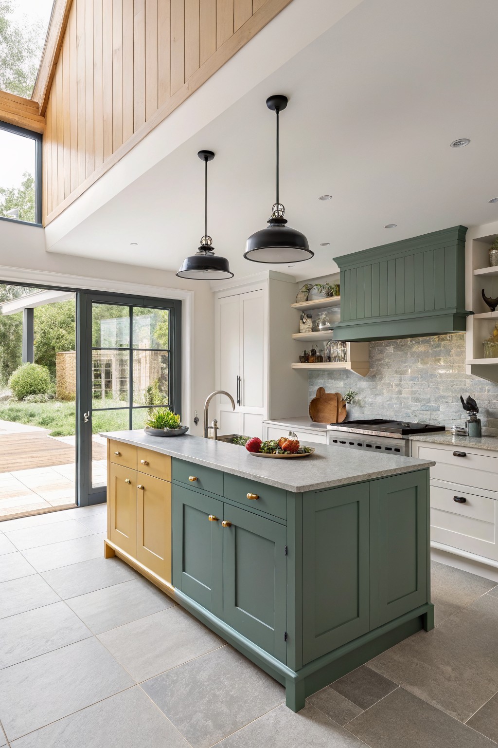 Muted Green Cabinets
