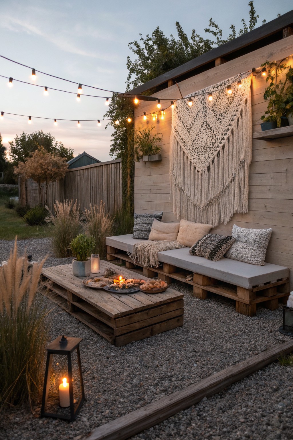 Easy Pallet Seating for Backyard Lounging