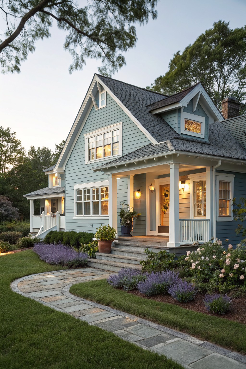 Soft Blue Gray Siding