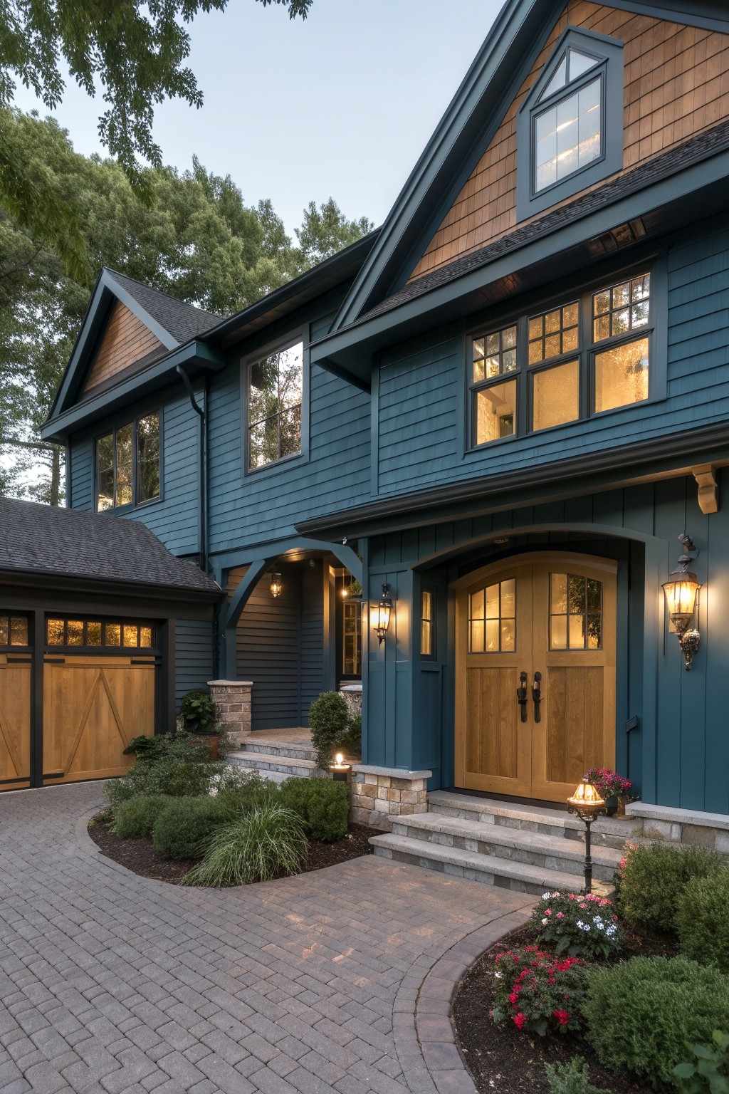 Deep Teal Blue Siding