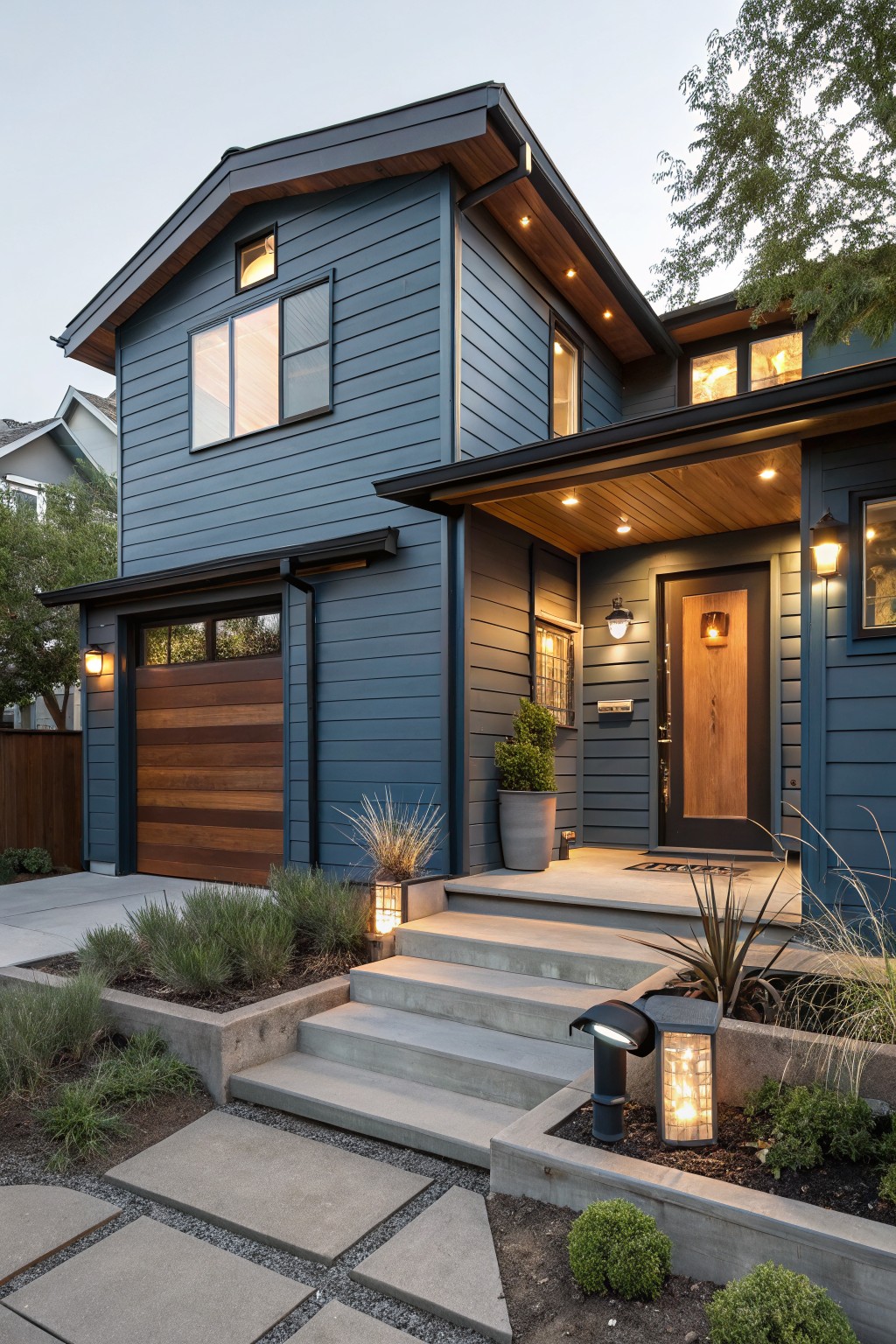 Muted Blue Gray Siding