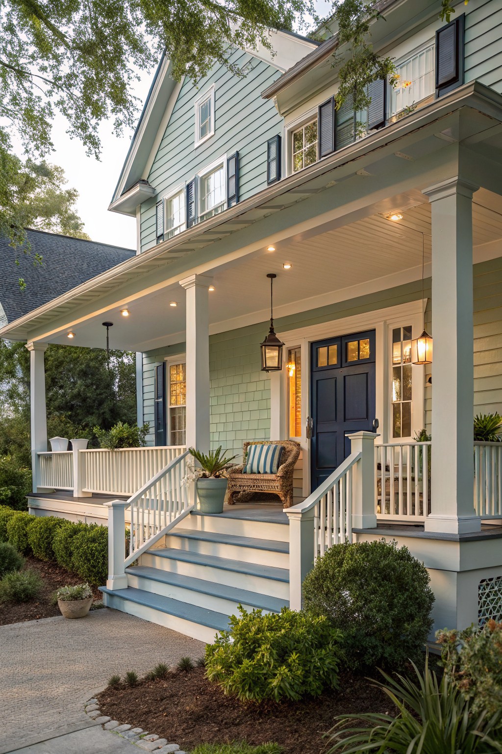 Soft Blue-Green Siding
