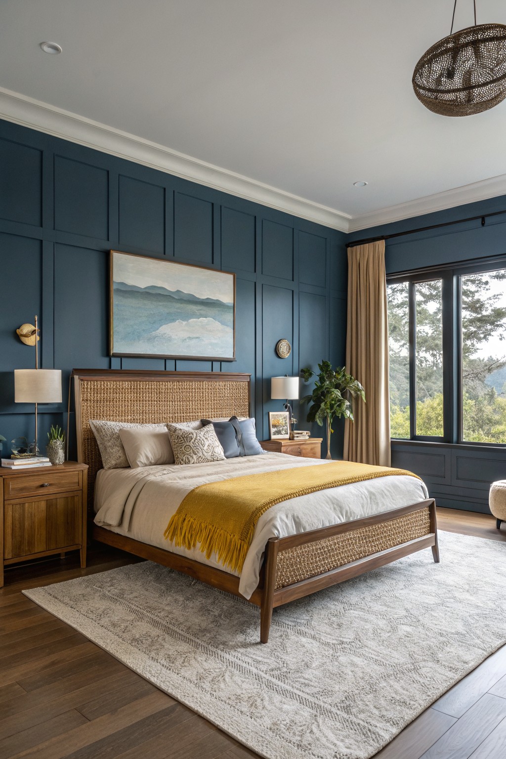 Deep Navy Bedroom Walls