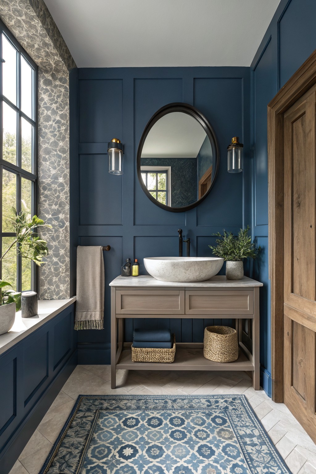 Deep Navy Blue Walls