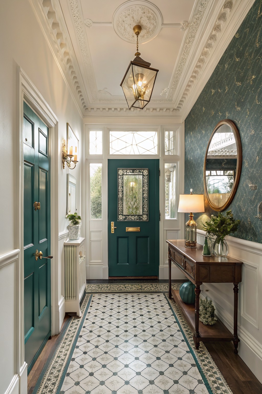 Deep teal walls