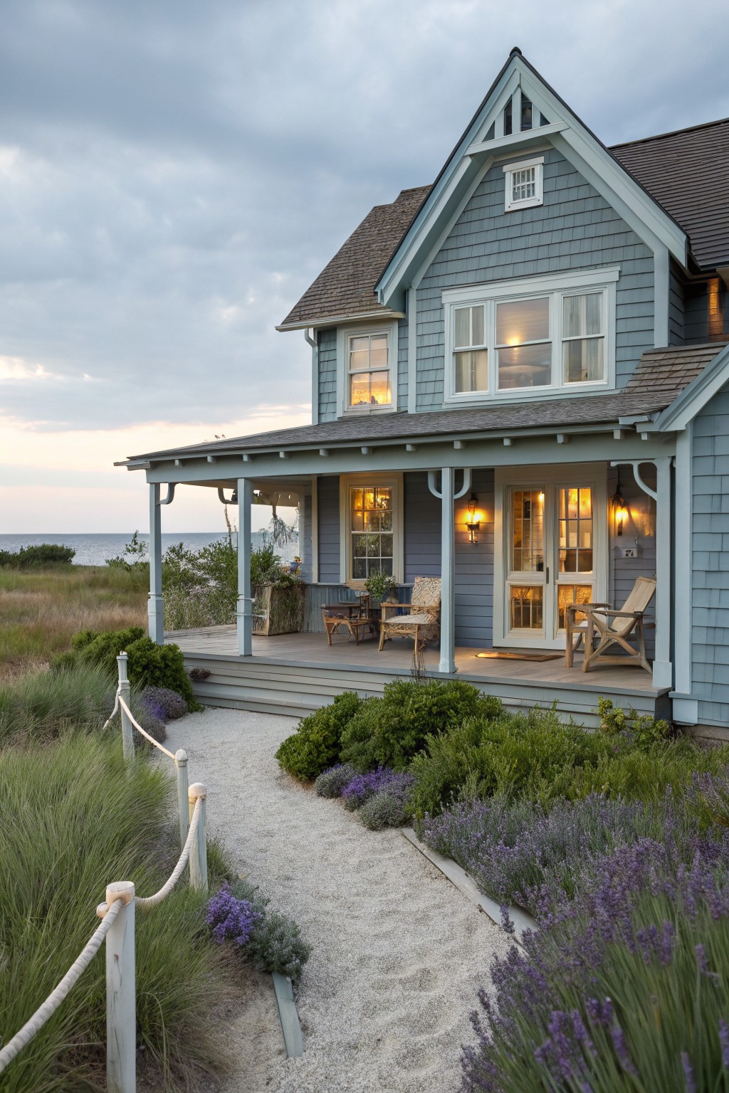 Soft Blue Gray Siding