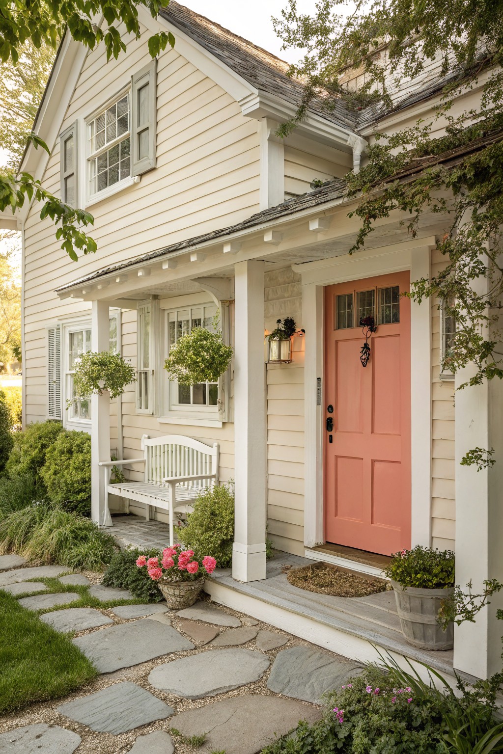 Creamy white siding