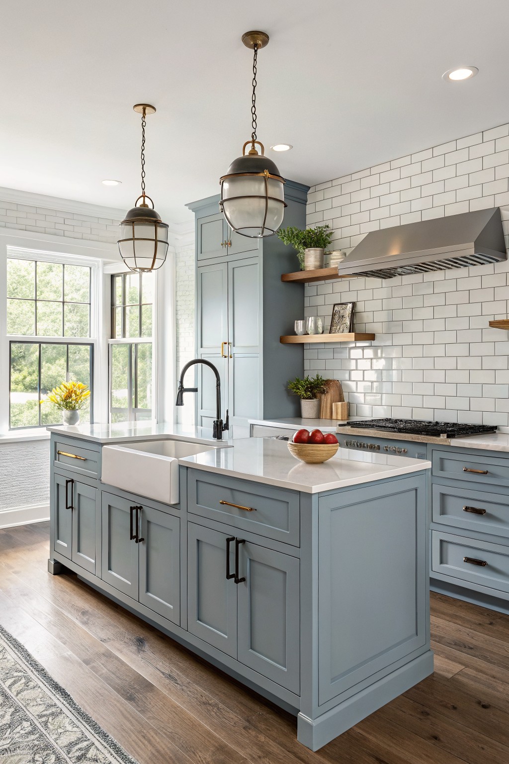 Soft Blue Gray Cabinets