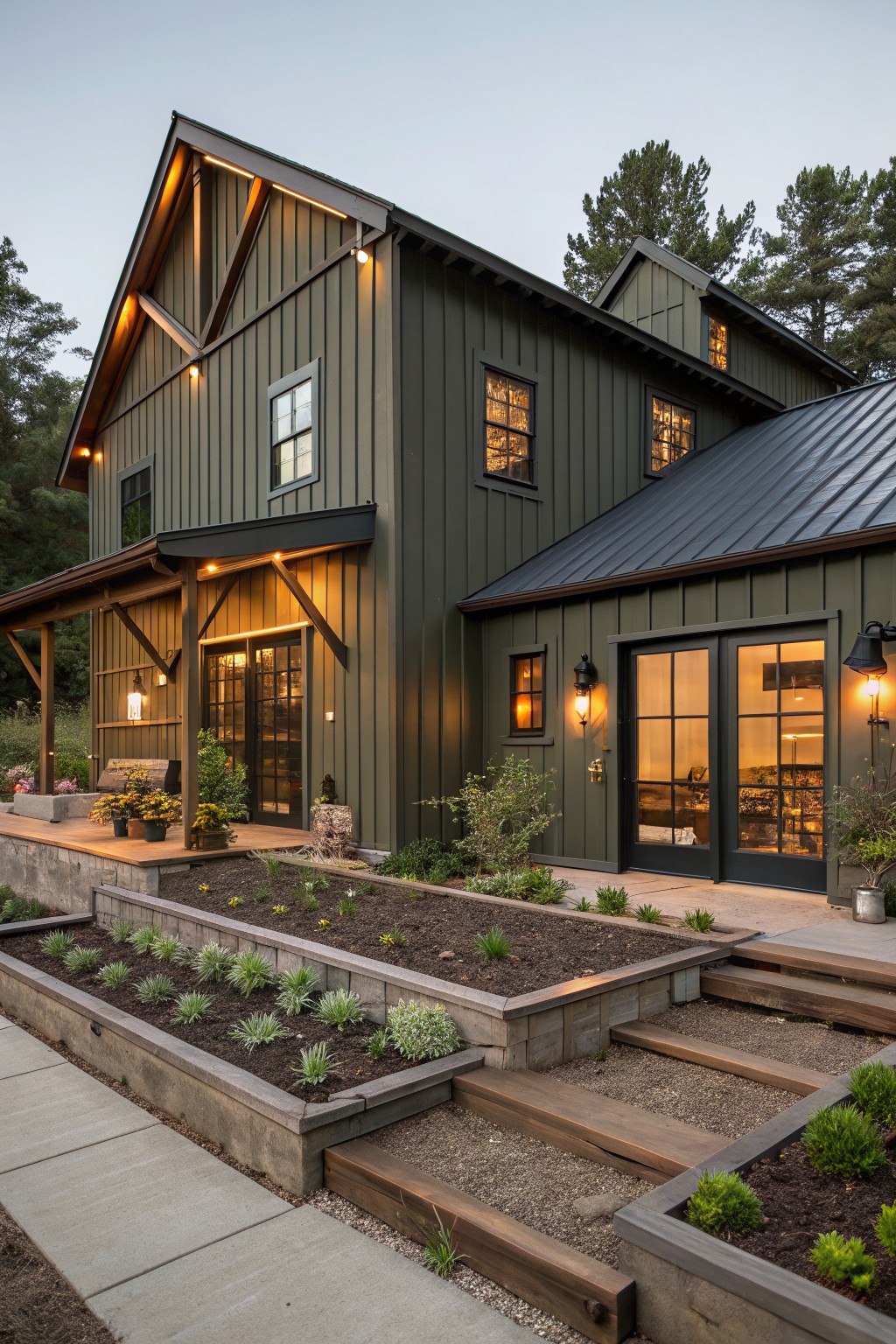 Dark Green Siding